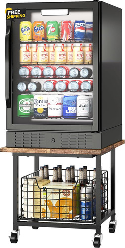 Mini fridge stand with wheels - mini,