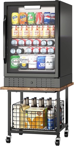 Mini fridge stand with storage - with,