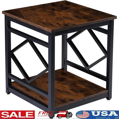 Industrial square end table - end,